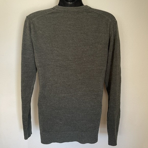US Polo Assn V-Neck Sweater Mens Large Gray Long Sleeve 100% Acrylic Pullover - Picture 4 of 5